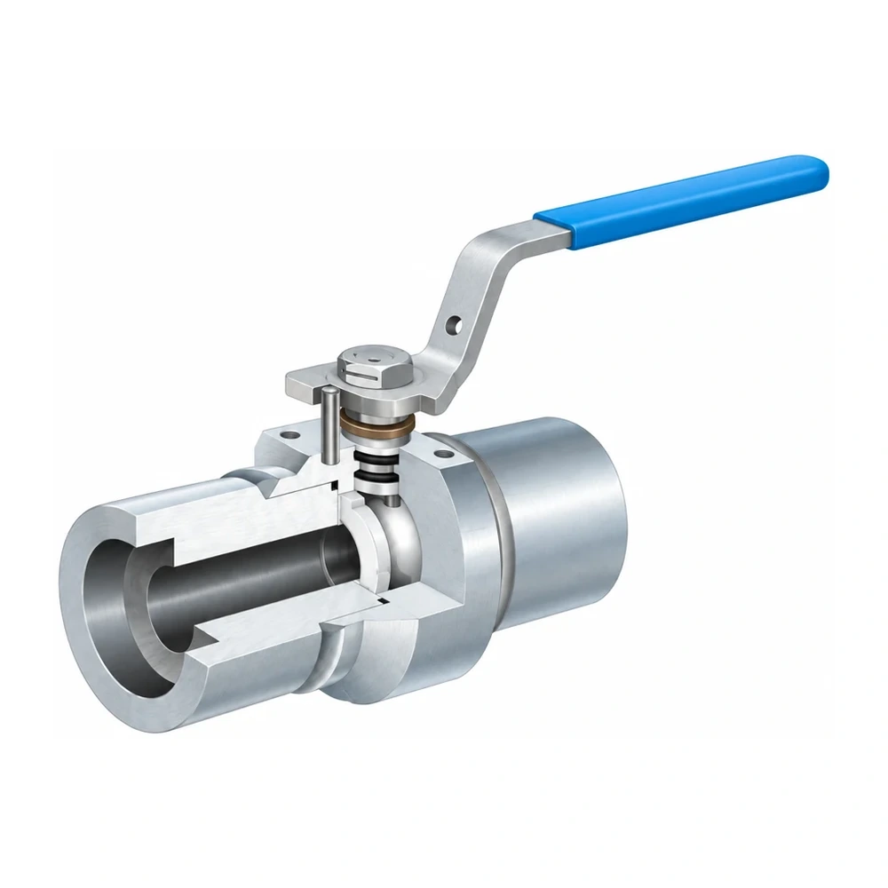 One-piece welded ball valve