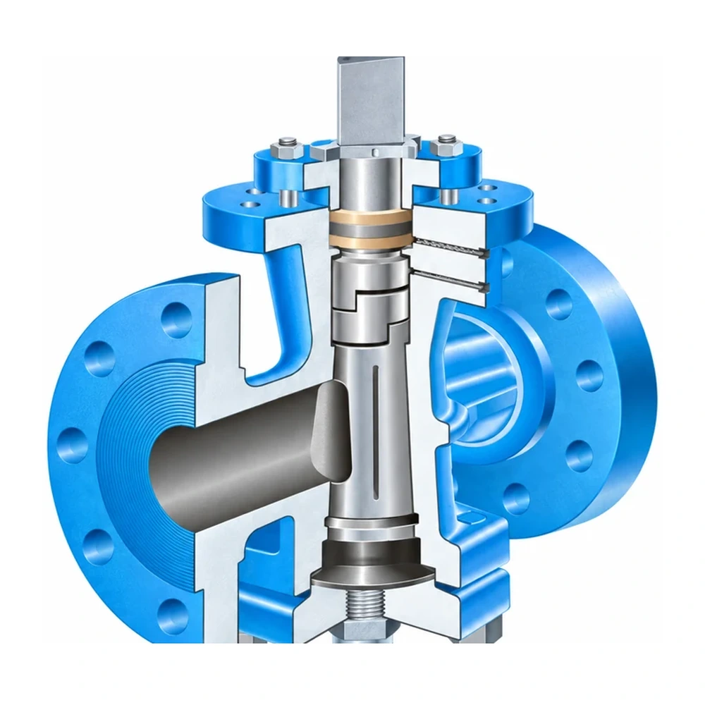 Lubricated inverted-plug valve